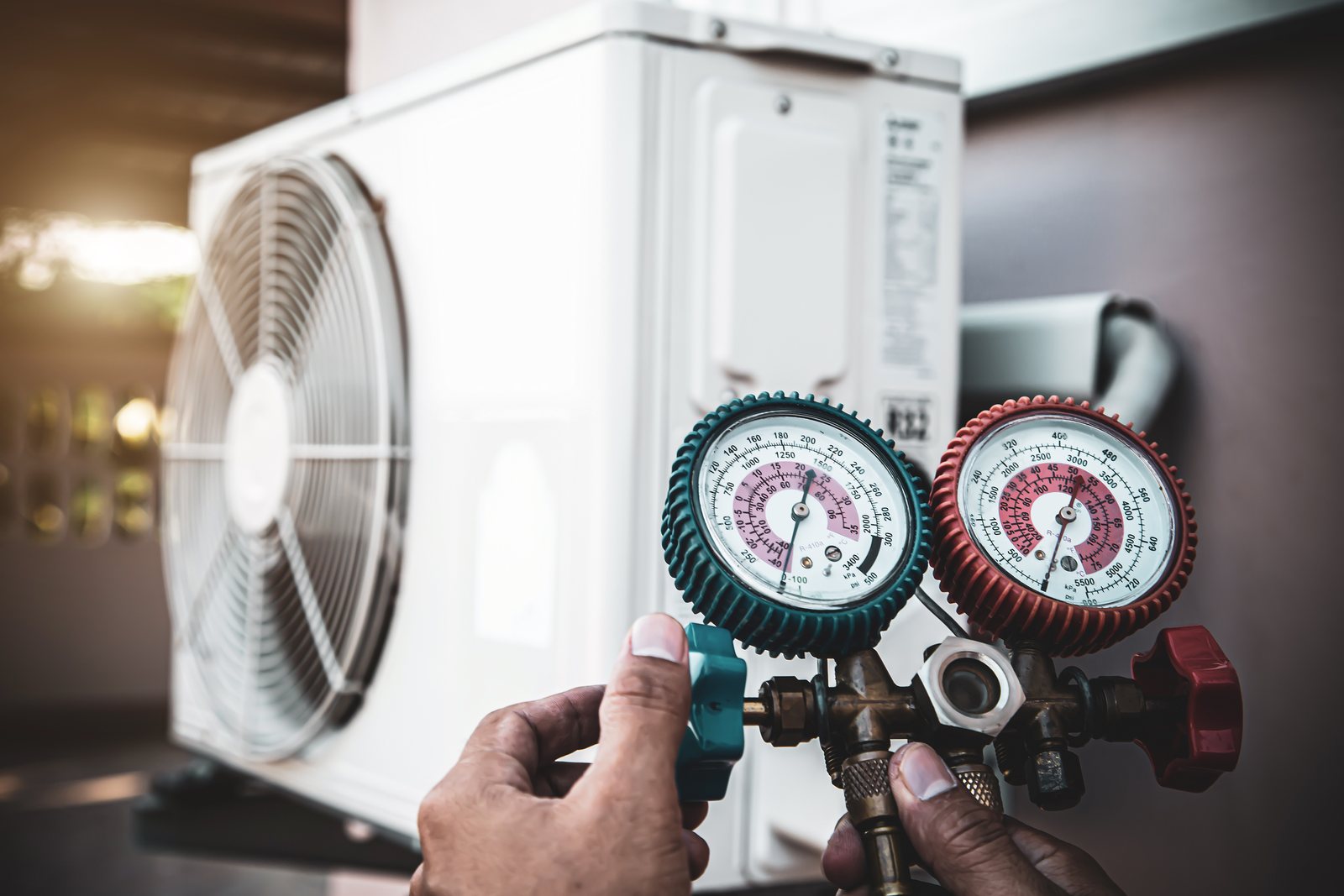 Checking refrigerant pressures, Advance HVAC Services